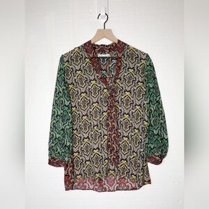 Alice + Olivia Sheila Vrest Tile Print Blouse